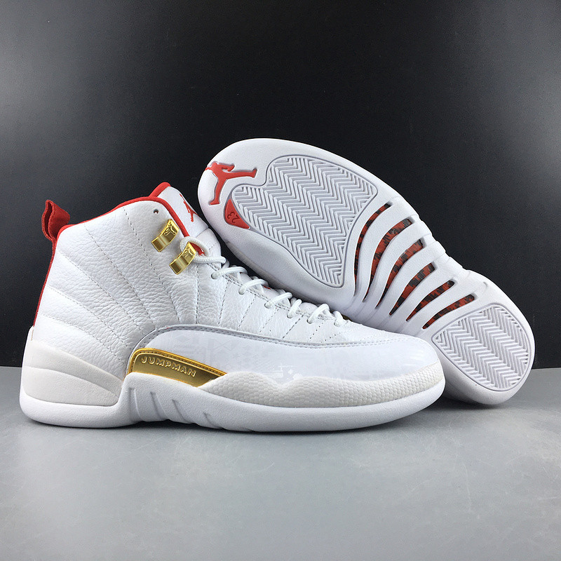 Air Jordan 12 Retro Fiba White University Red 130690-107