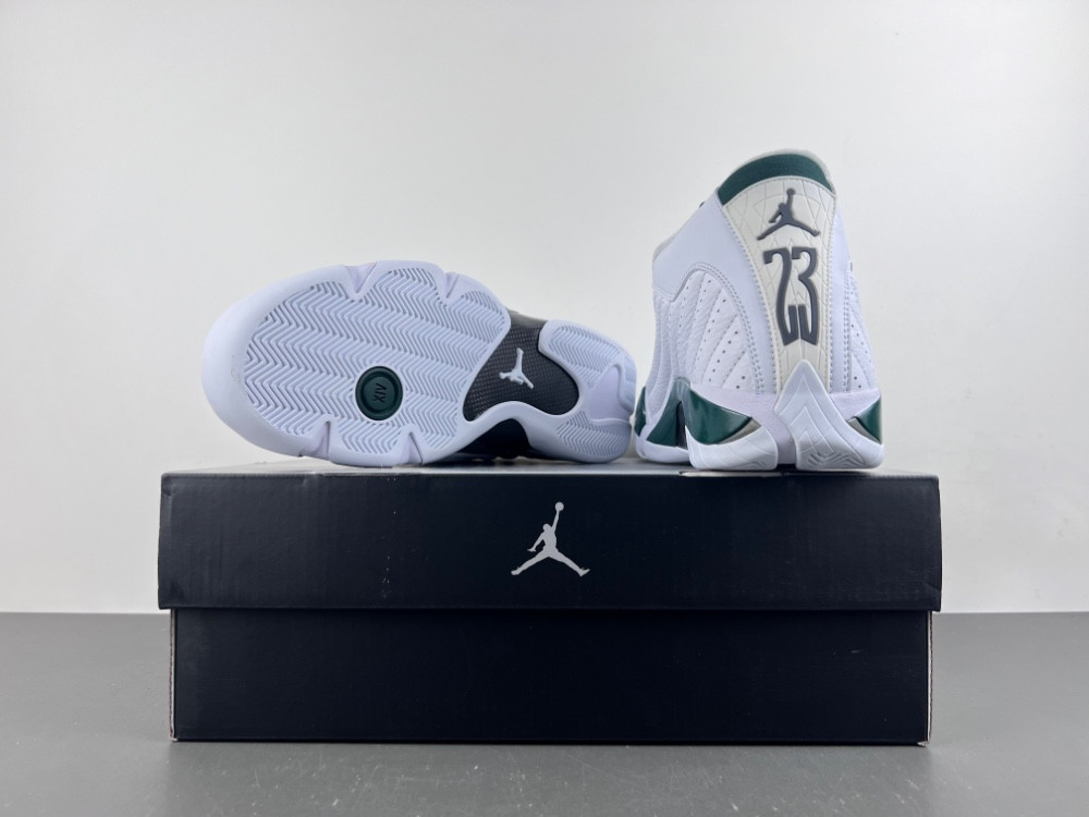 Air Jordan 14 Retro White Forest Green - 311832-131