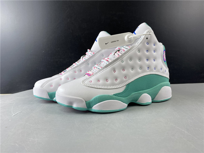 Jordan 13 Retro White Soar Green Pink (GS) 439358-100
