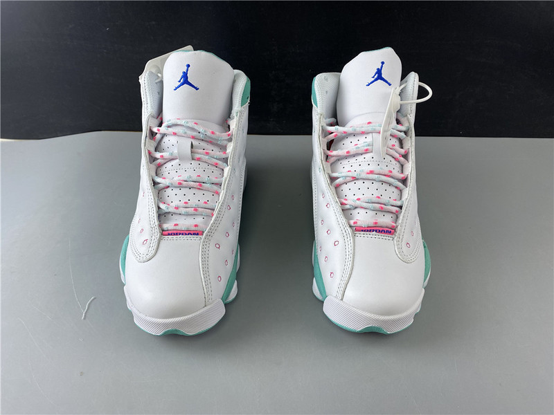Jordan 13 Retro White Soar Green Pink (GS) 439358-100
