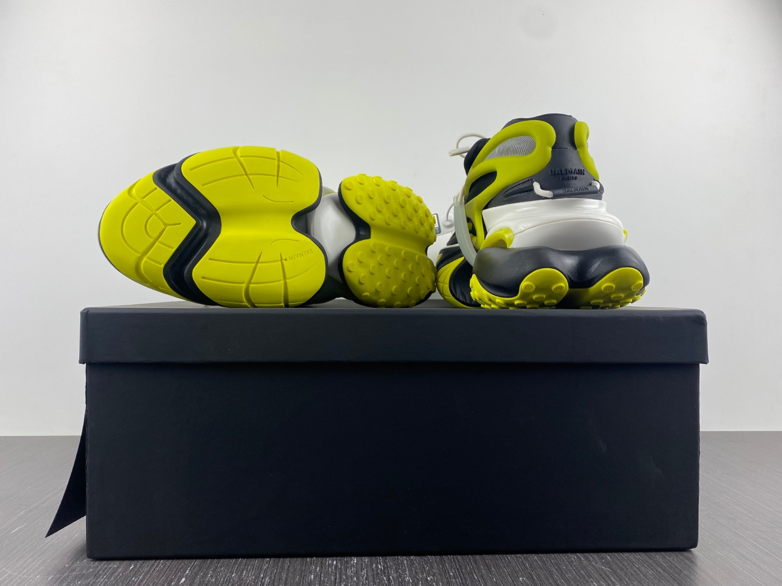 BALMAIN NEOPRENE AND LEATHER UNICORN LOW-TOP SNEAKERS