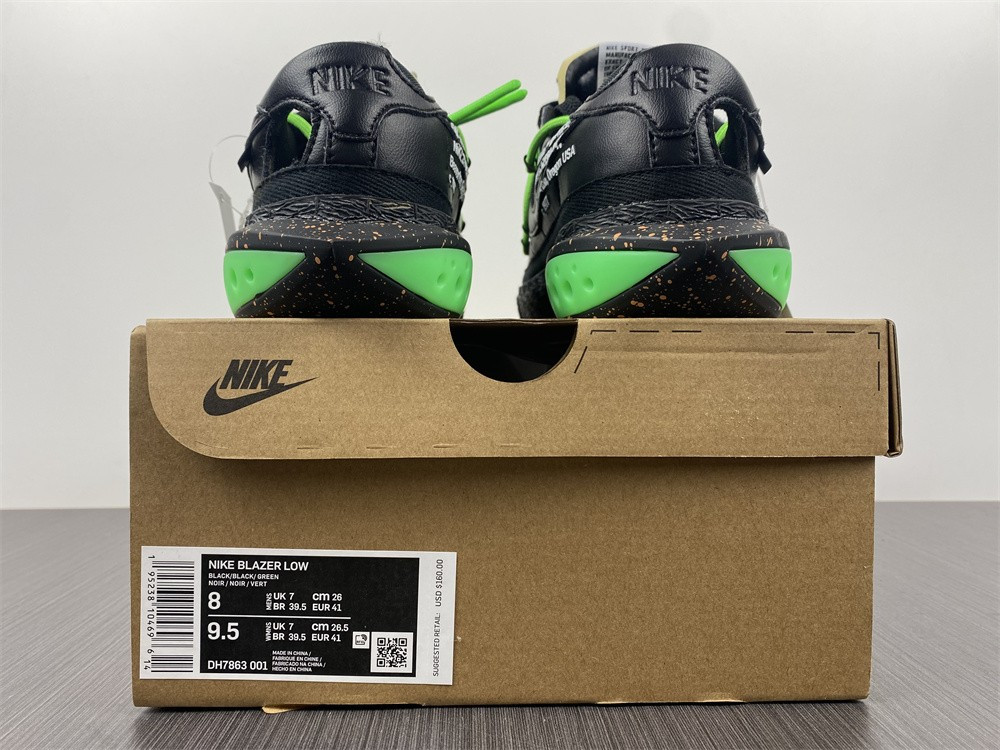 OW x Nike Blazer Low Black Green DH7863-001