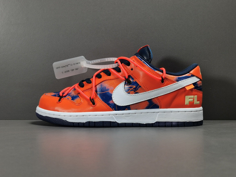 OW X FUTURA X NIKE SB DUNK LOW FLURO ORANGE/BLUE DD0856-801