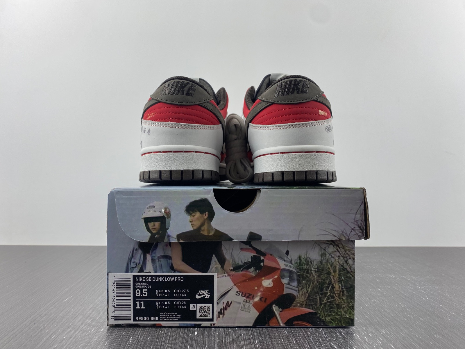 Nike SB Dunk Low Suziki Brown Red Grey RE500-666