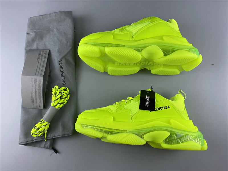 Ba*len*cia*ga triple s trainers clear sole flourescent green 541624 w2ff1 3720