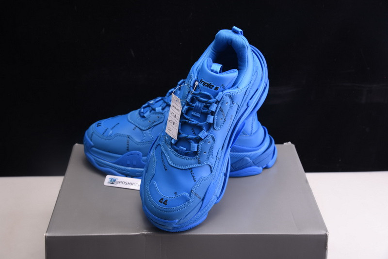 Ba*len*cia*ga triple s sneakers (blue with logo) 536737 w0612 0848
