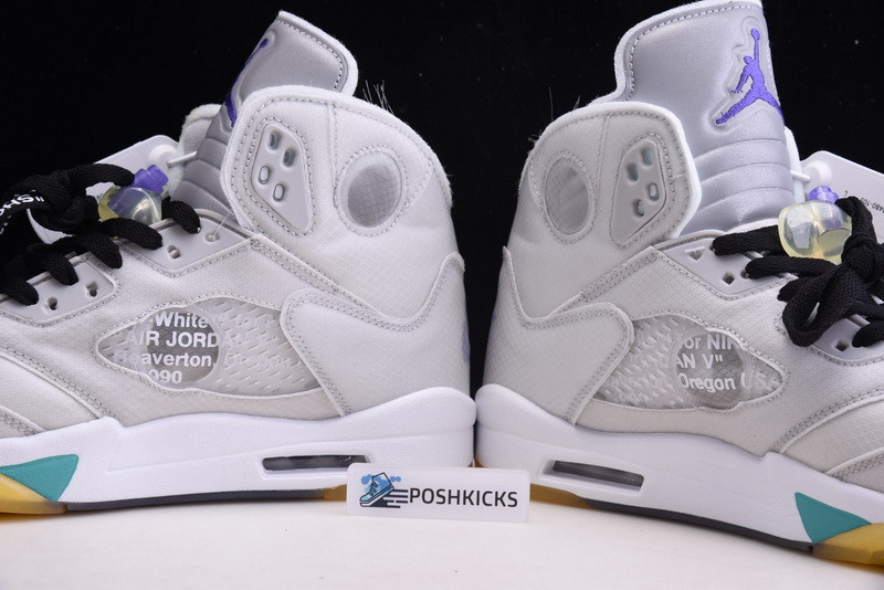 OW Air Jordan 5 Green Purple CT8480-105