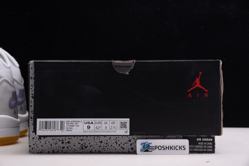 OW Air Jordan 5 Green Purple CT8480-105