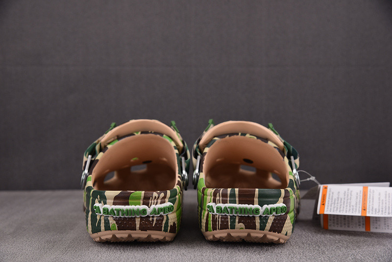 Cr*0*s classic clog a bathing ape abc camo green