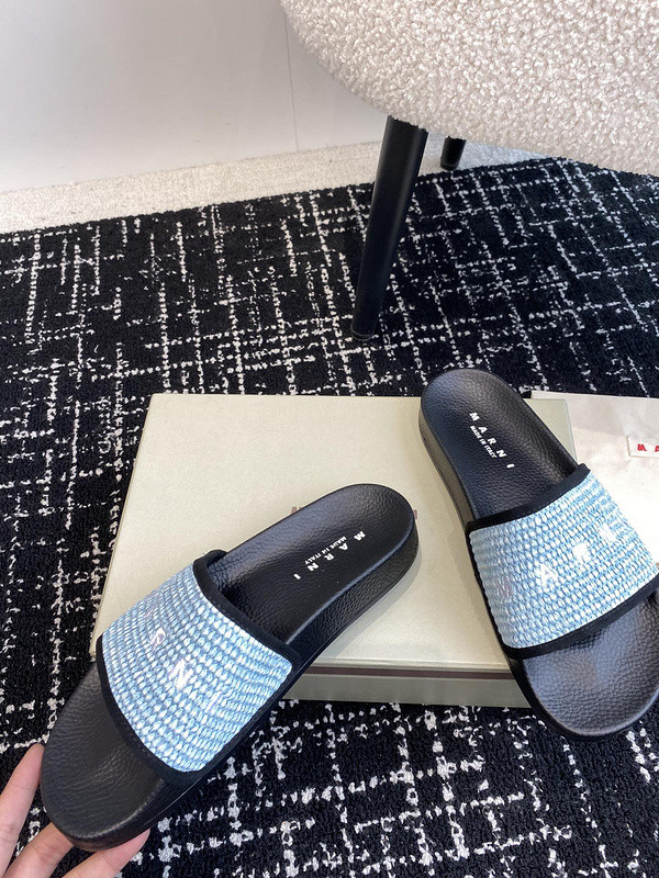 MARNI EMBROIDERED-LOGO SLIDES
