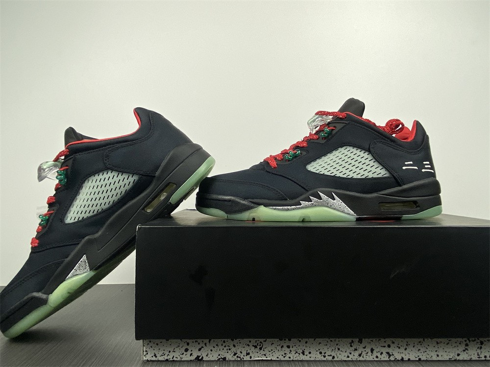 Air Jordan 5 Low Black Green Red DM4640-036