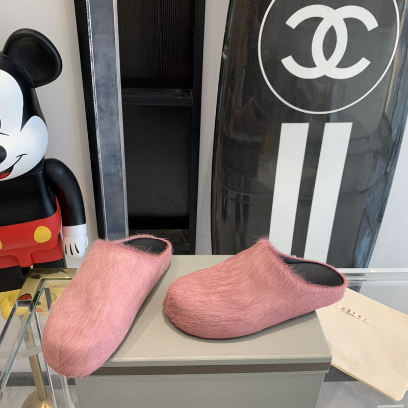 MARNI Bright pink Fussbett Sabot Loafers