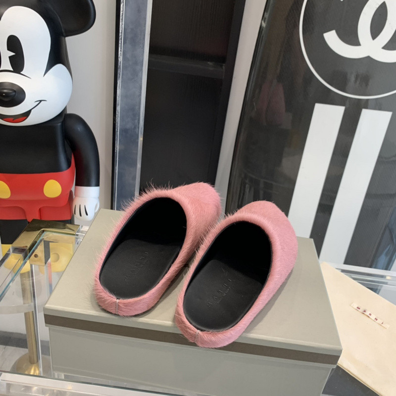 MARNI Bright pink Fussbett Sabot Loafers