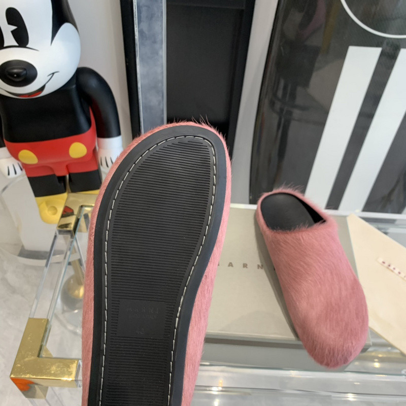 MARNI Bright pink Fussbett Sabot Loafers