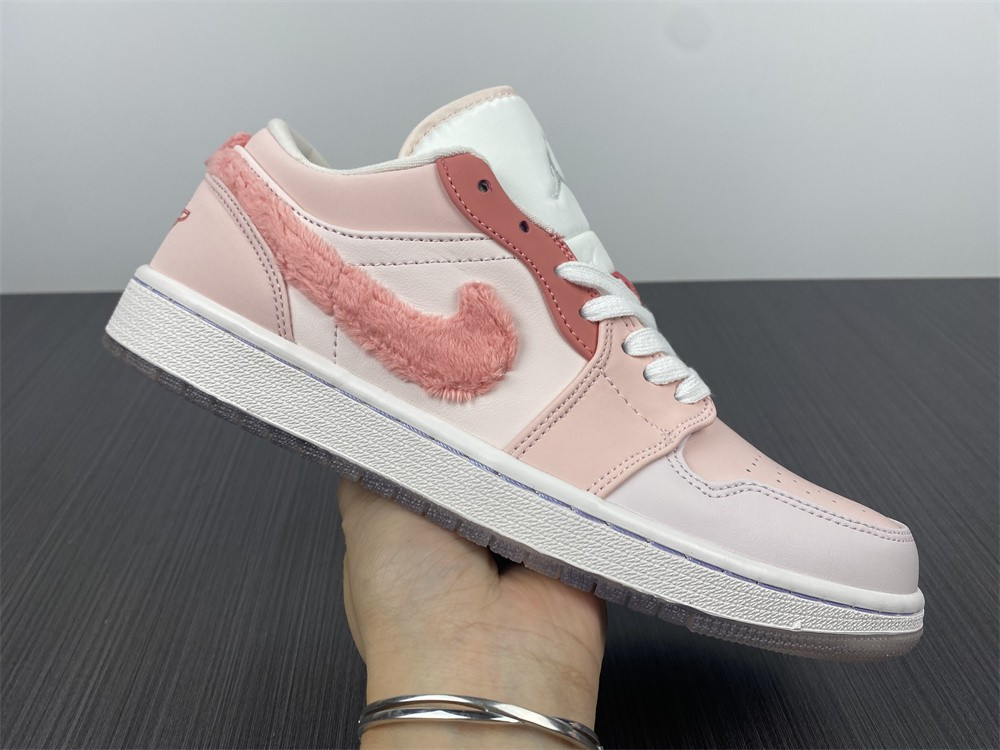 Air Jordan 1 Low White Pink Grey Shoes DM5443-666