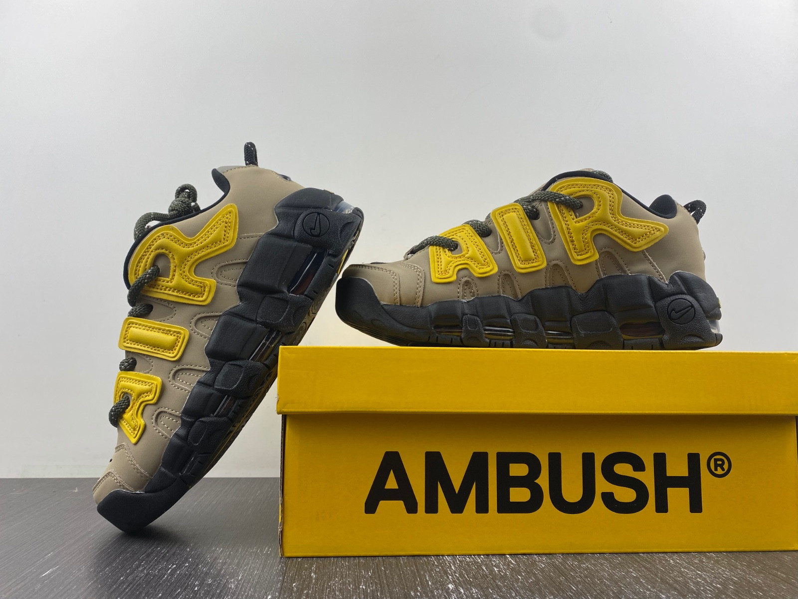 Nike Air More Uptempo Low AMBUSH Vivid Sulfur Limestone FB1299-200