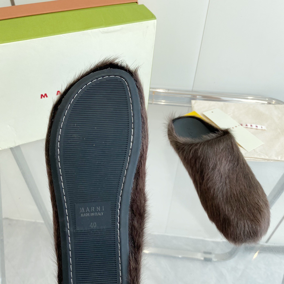 MARNI Brown Fussbett Sabot Loafers