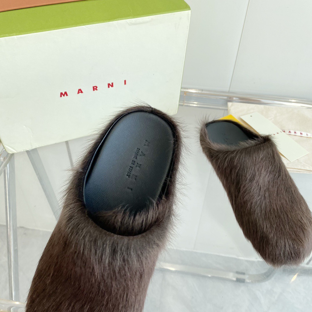MARNI Brown Fussbett Sabot Loafers