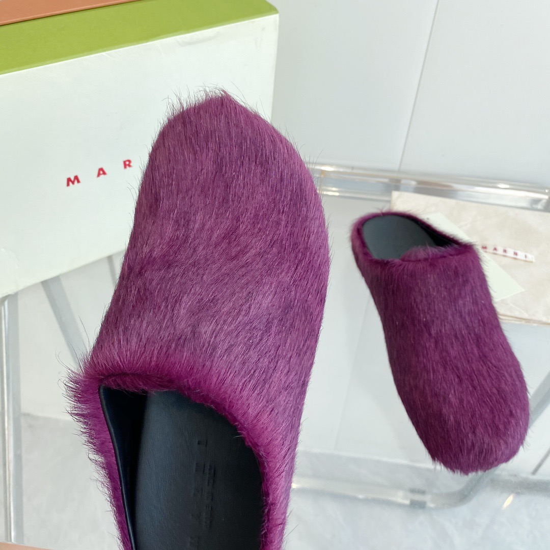 MARNI Pink & Purple Fussbett Sabot Loafers