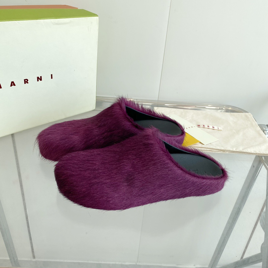 MARNI Pink & Purple Fussbett Sabot Loafers