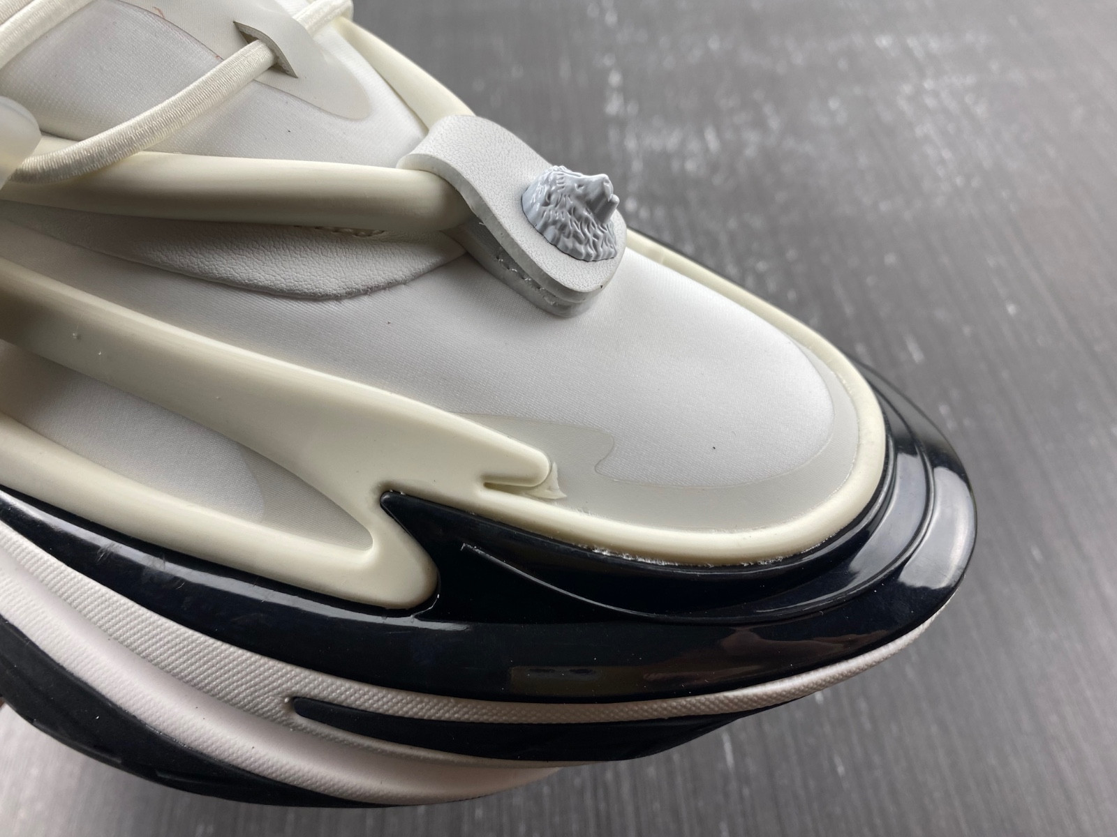 BALMAIN NEOPRENE AND LEATHER UNICORN LOW-TOP SNEAKERS