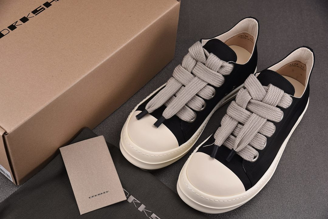 Rick Owens DRKSHDW Multi Denim Jumbo-Lace Sneakers