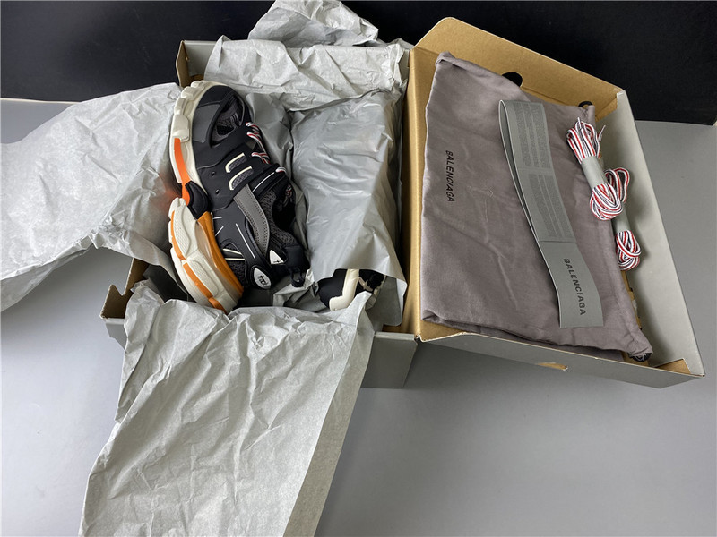 Ba*len*cia*ga tess s. gomma sneakers black and white orange 542436 w1b7 2109