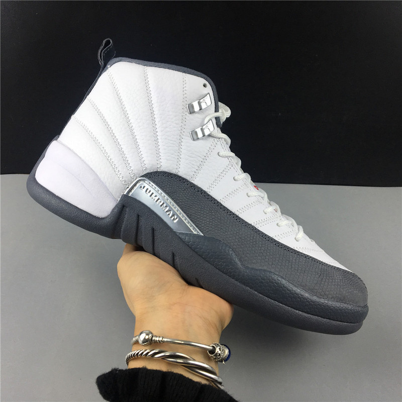 Air Jordan 12 GS White and Dark Grey 153265-160
